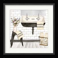 Farmhouse Bath II Sink Framed Print