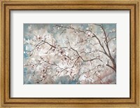Magnolia Branches on Blue Fine Art Print