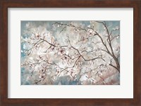Magnolia Branches on Blue Fine Art Print
