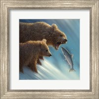 Brown Bears - Fishing Lesson Fine Art Print
