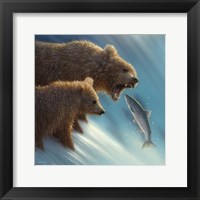 Brown Bears - Fishing Lesson Fine Art Print