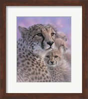 Cheetah Mother and Cubs - Mother's Love Fine Art Print