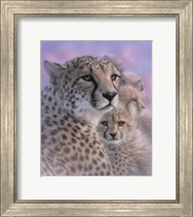 Cheetah Mother and Cubs - Mother's Love Fine Art Print