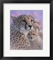 Cheetah Mother and Cubs - Mother's Love Fine Art Print