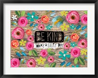 Be Kind Wood Background Fine Art Print
