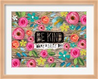 Be Kind Wood Background Fine Art Print