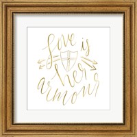 Love is her Armour Gold Fine Art Print