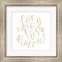 Love is her Armour Gold Fine Art Print