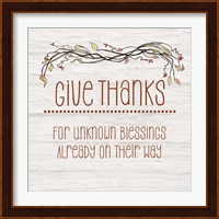 Give Thanks for Unknown Blessings II Fine Art Print