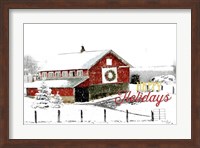 Happy Holidays Barn Fine Art Print