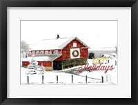 Happy Holidays Barn Fine Art Print
