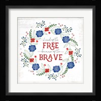 Land of the Free - Floral Framed Print