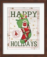 Happy Holidays Stocking Fine Art Print