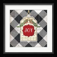 Joy Christmas Plaid Framed Print