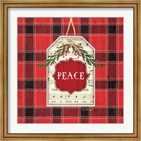 Peace Christmas Plaid Fine Art Print