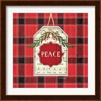 Peace Christmas Plaid Fine Art Print