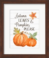 Autumn Leave and Pumpkins Please Fine Art Print
