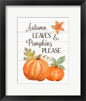 Autumn Leave and Pumpkins Please Fine Art Print