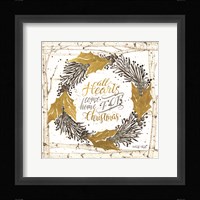 All Hearts Come Home for Christmas Birch Wreath Fine Art Print