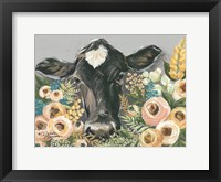 Cow in the Flower Garden Fine Art Print