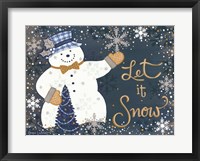 Snowy Christmas Snowman Fine Art Print