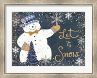 Snowy Christmas Snowman Fine Art Print