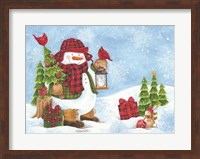Lodge Snowman Fine Art Print