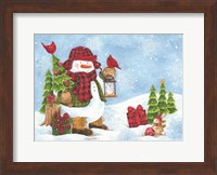 Lodge Snowman Fine Art Print