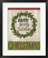 Faith Family Festivities Wreath Fine Art Print