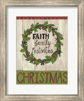 Faith Family Festivities Wreath Fine Art Print