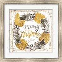 Merry Christmas Birch Wreath Fine Art Print