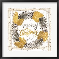 Merry Christmas Birch Wreath Fine Art Print