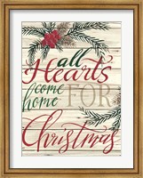 All Hearts Come Home for Christmas Shiplap Fine Art Print