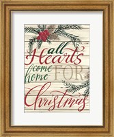 All Hearts Come Home for Christmas Shiplap Fine Art Print