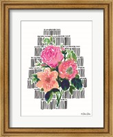 Watercolor Floral with Black Lines Fine Art Print