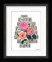 Watercolor Floral with Black Lines Fine Art Print