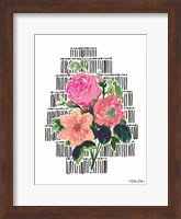 Watercolor Floral with Black Lines Fine Art Print