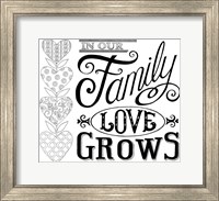 In Our Family Love Grows Fine Art Print
