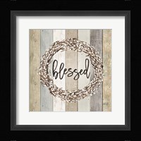 Blessed Pussy Willow Wreath Framed Print