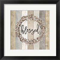 Blessed Pussy Willow Wreath Framed Print