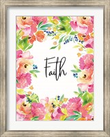 Faith Watercolor Flowers Fine Art Print