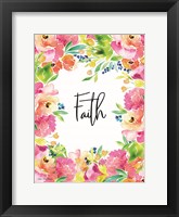 Faith Watercolor Flowers Fine Art Print