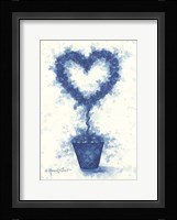 Blue Heart Topiary Framed Print