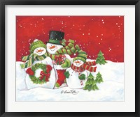 Snowmen Family Merry Christmas Fine Art Print