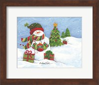 Snowman with Ornament Fine Art Print