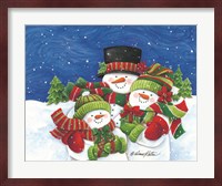 Blustery Snowmen Family Fine Art Print