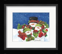 Blustery Snowmen Family Fine Art Print