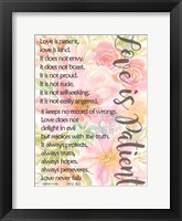 Floral Love is Patient Fine Art Print