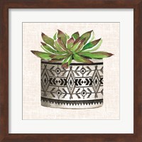 Cactus Mud Cloth Vase I Fine Art Print