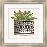 Cactus Mud Cloth Vase I Fine Art Print
